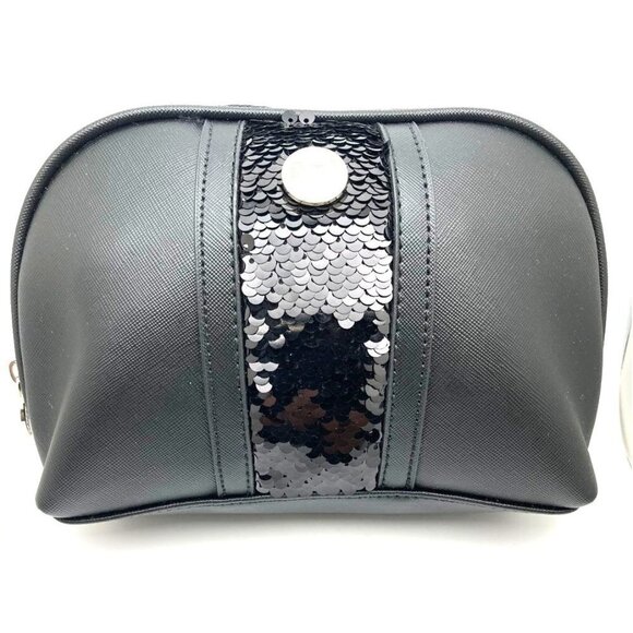 Dabney Lee Black Sequin Makeup Cosmetic Bag EUC - Picture 1 of 5